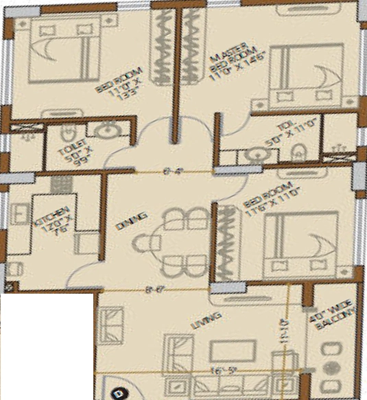 3 BHK Flat in Modello Highs in EM Bypass, Kolkata - Image 909201