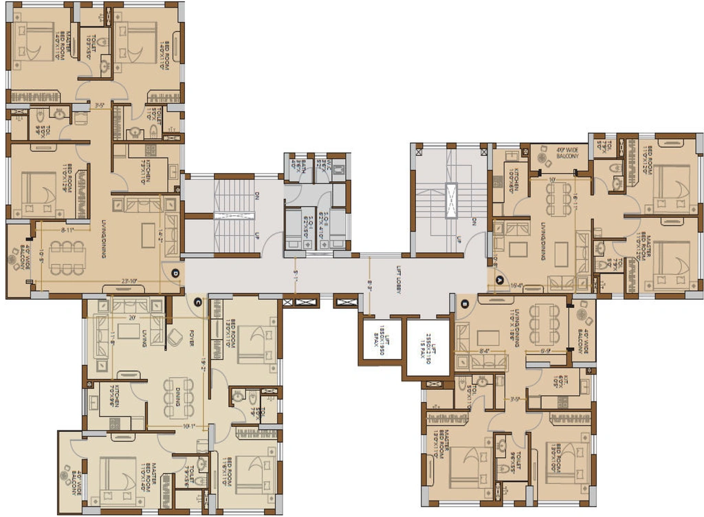 Floor Plan of Modello Highs in EM Bypass, Kolkata - Image 382678