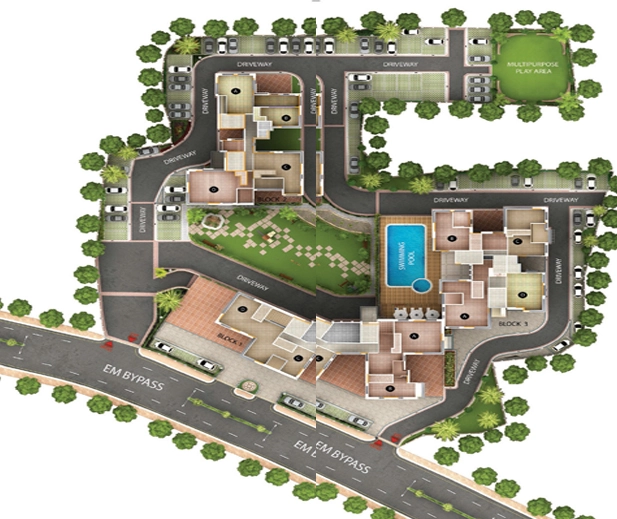 Master Plan of Modello Highs in EM Bypass, Kolkata - Image 382679