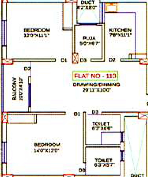 2 BHK Flat in Preetam Somu Residency in Kalarahanga, Bhubaneswar - Image 909483