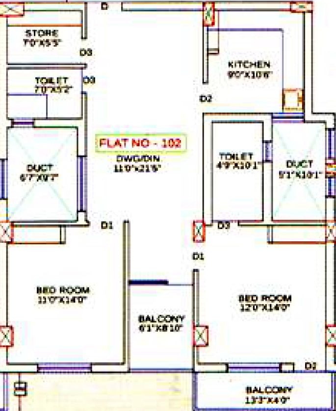 2 BHK Flat in Preetam Somu Residency in Kalarahanga, Bhubaneswar - Image 909485