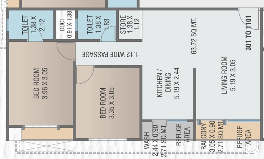 2 BHK Flat in Ramnath Luxuria in New VIP Road, Vadodara - Image 909203