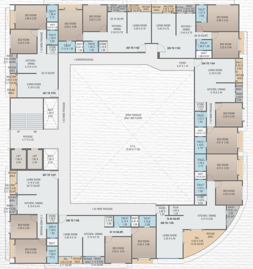 Floor Plan of Ramnath Luxuria in New VIP Road, Vadodara - Image 382687