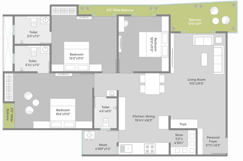 3 BHK Flat in Nyalkaran Shree Siddheshwar Highline in Gotri, Vadodara - Image 909205