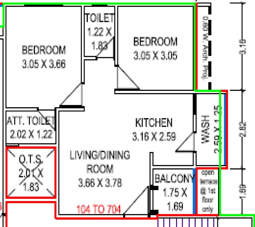 2 BHK Flat in Zoya Bushara Heights in Tandalja, Vadodara - Image 909207