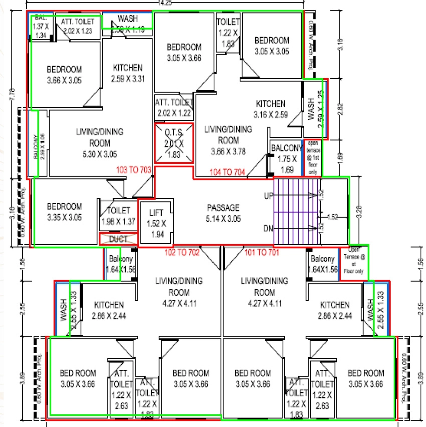 Floor Plan of Zoya Bushara Heights in Tandalja, Vadodara - Image 382704