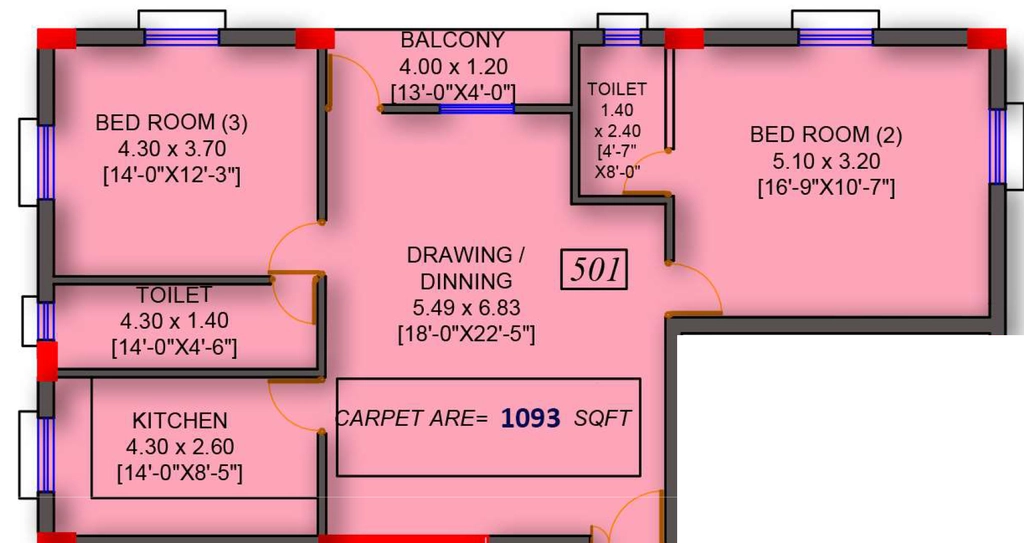 2 BHK Flat in Shuvam Renu Residency Phase 2 in Patia, Bhubaneswar - Image 909489