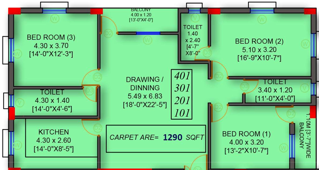 3 BHK Flat in Shuvam Renu Residency Phase 2 in Patia, Bhubaneswar - Image 909490