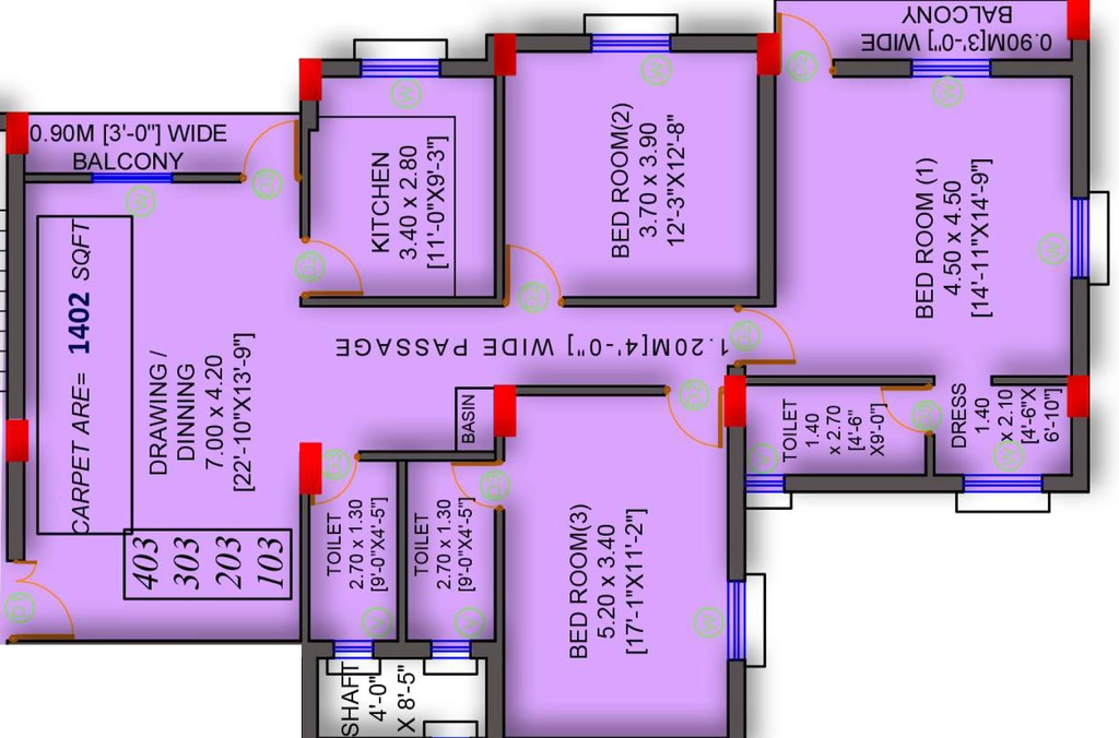 3 BHK Flat in Shuvam Renu Residency Phase 2 in Patia, Bhubaneswar - Image 909491