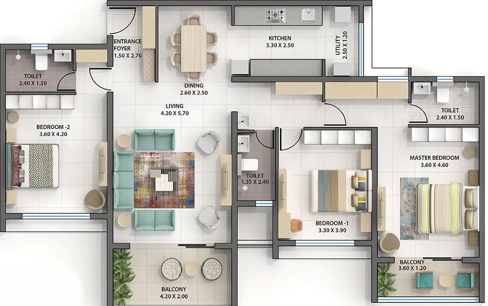 3 BHK Flat in Nanded Saajgiri in Nanded, Pune - Image 917587