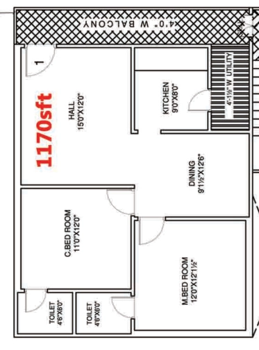 2 BHK Flat in Confident Sri Rangas Golden Blossom in Ameenpur, Hyderabad - Image 909286