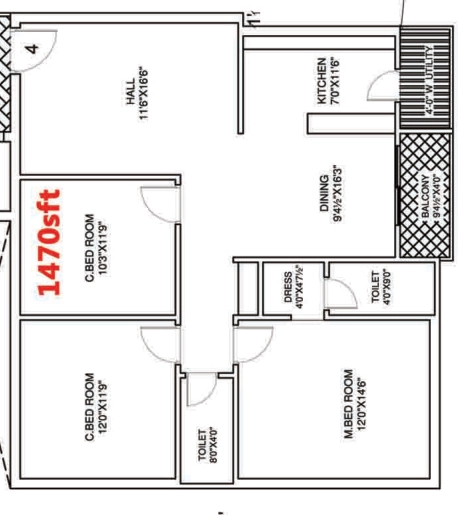 3 BHK Flat in Confident Sri Rangas Golden Blossom in Ameenpur, Hyderabad - Image 909287