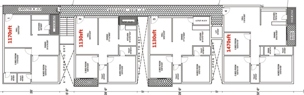 Floor Plan of Confident Sri Rangas Golden Blossom in Ameenpur, Hyderabad - Image 382848