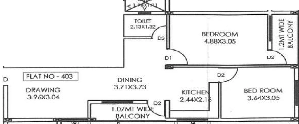 2 BHK Flat in Shri Tulsi Vrindaban in Patia, Bhubaneswar - Image 909492
