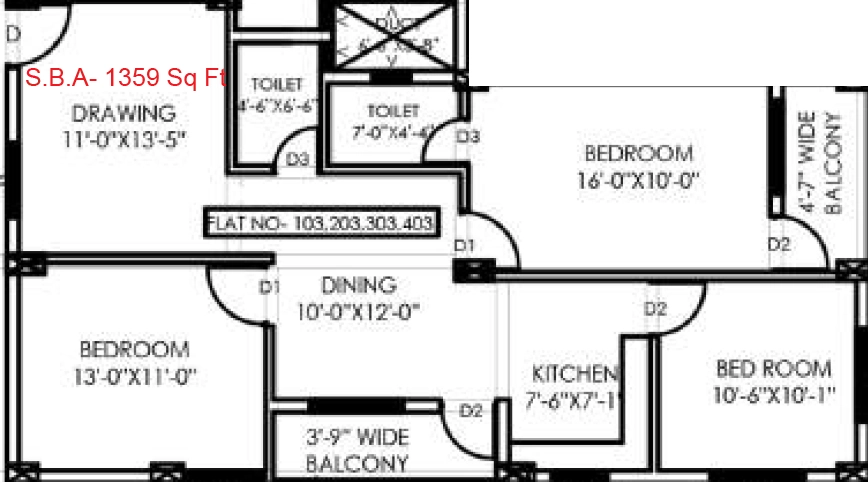 3 BHK Flat in Shri Tulsi Vrindaban in Patia, Bhubaneswar - Image 909494
