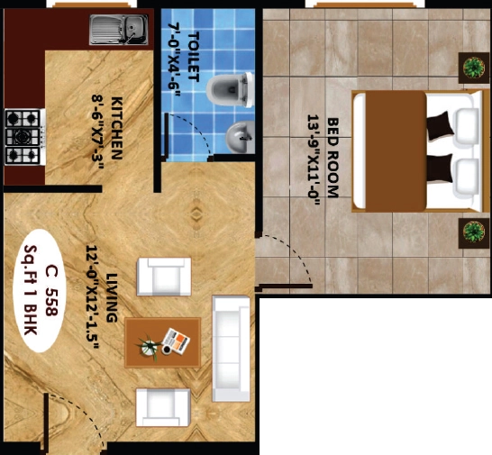 1 BHK Flat in Brrownstone Swaroop in Pallikaranai, Chennai - Image 909245