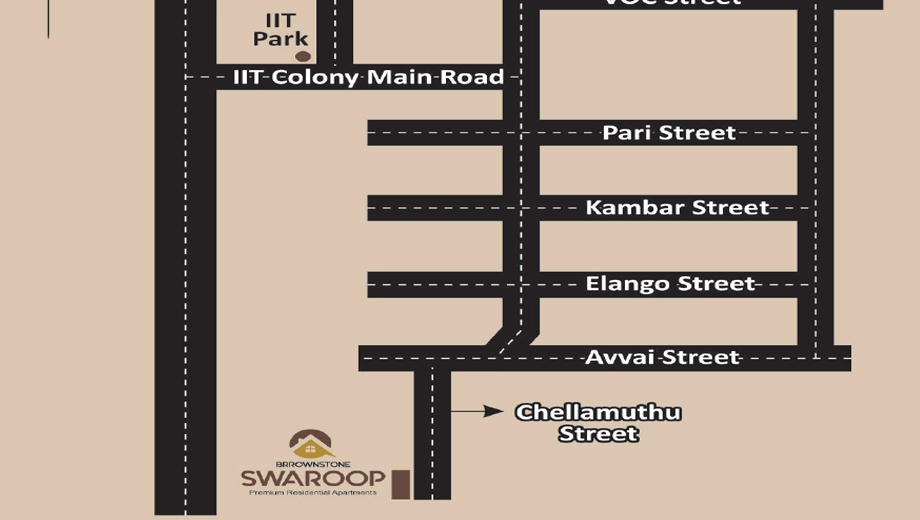 Location of Brrownstone Swaroop in Pallikaranai, Chennai - Image 382767