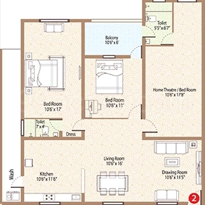 2 BHK Flat in Greenplus Greenhood in Bandlaguda Jagir, Hyderabad - Image 909281