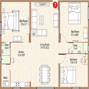 3 BHK Flat in Greenplus Greenhood in Bandlaguda Jagir, Hyderabad - Image 909282
