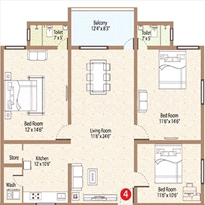 3 BHK Flat in Greenplus Greenhood in Bandlaguda Jagir, Hyderabad - Image 909283