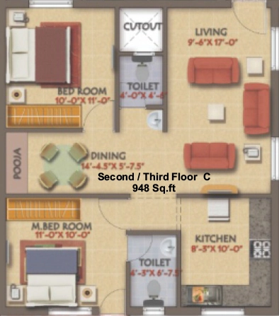 2 BHK Flat in Brrownstone Atharva in Pallikaranai, Chennai - Image 909263