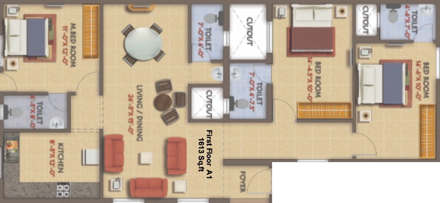3 BHK Flat in Brrownstone Atharva in Pallikaranai, Chennai - Image 909264