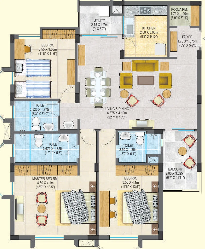 3 BHK Flat in Versatile Palm Avenue in Patia, Bhubaneswar - Image 909496