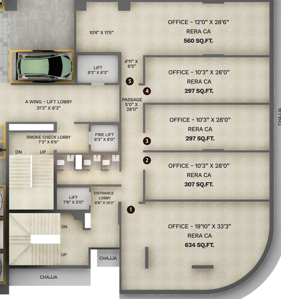 Floor Plan of Commercial Tigon Earth in Chembur West, Mumbai - Image 383779