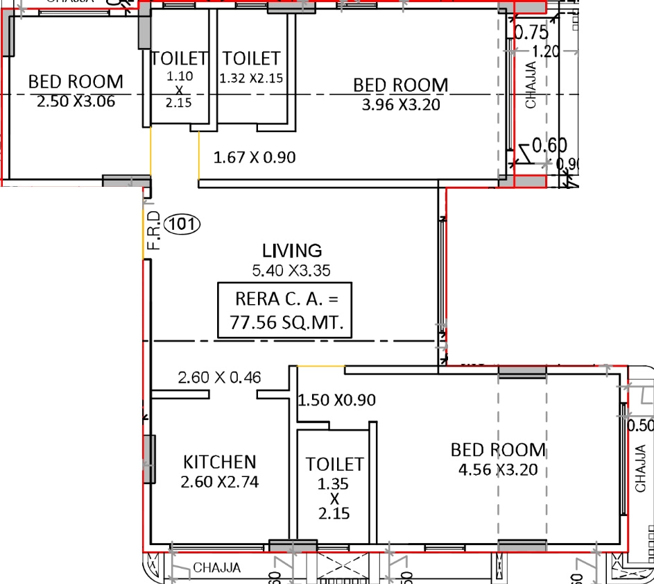 3 BHK Flat in Pruthvi Aura in Vile Parle East, Mumbai - Image 916202