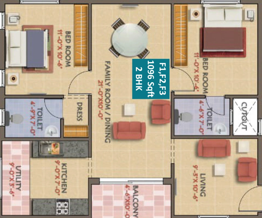 2 BHK Flat in Brrownstone Atharva Phase 2 in Pallikaranai, Chennai - Image 909277