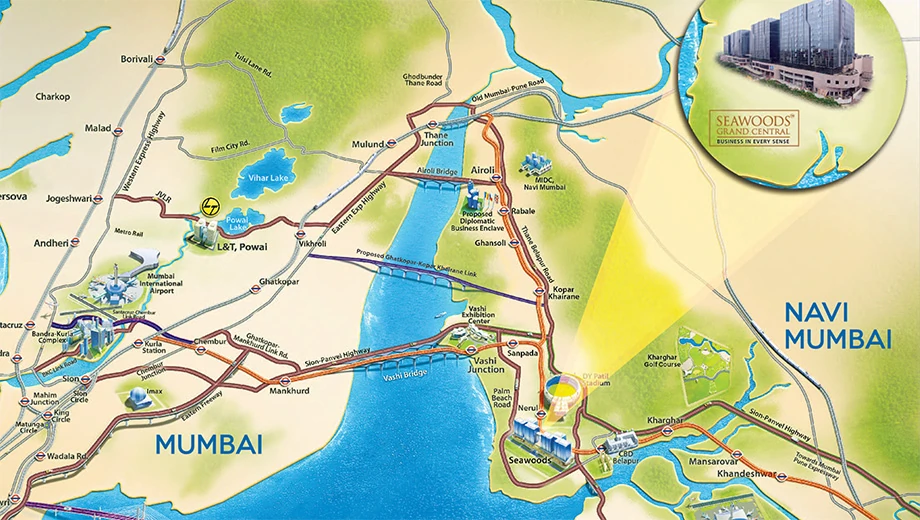 Location of L&T Seawoods Grand Central in Seawoods, Navi Mumbai - Image 383673