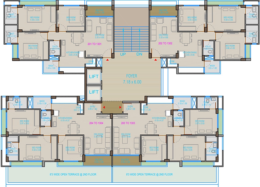 Floor Plan of Shree Keshvam Heights in Tragad, Ahmedabad - Image 382852