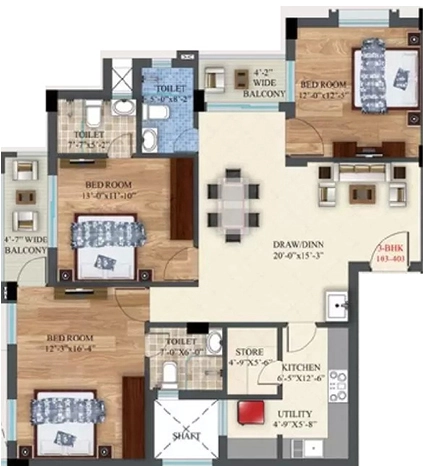 3 BHK Flat in Aditya Ashray in Patia, Bhubaneswar - Image 909501