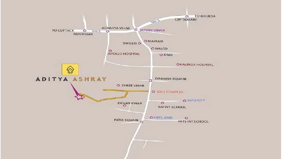 Location of Aditya Ashray - Image 383295