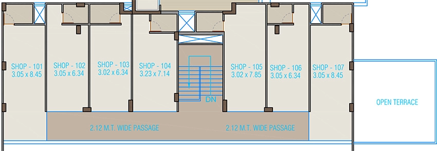 Floor Plan of Commercial Shree Keshvam Heights in Tragad, Ahmedabad - Image 382867