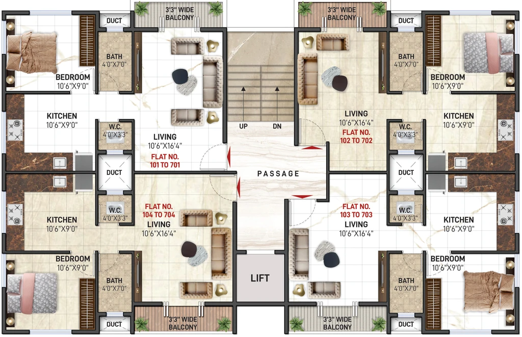 Floor Plan of Shubh Villa Apartment in Hirawadi, Nashik - Image 383534