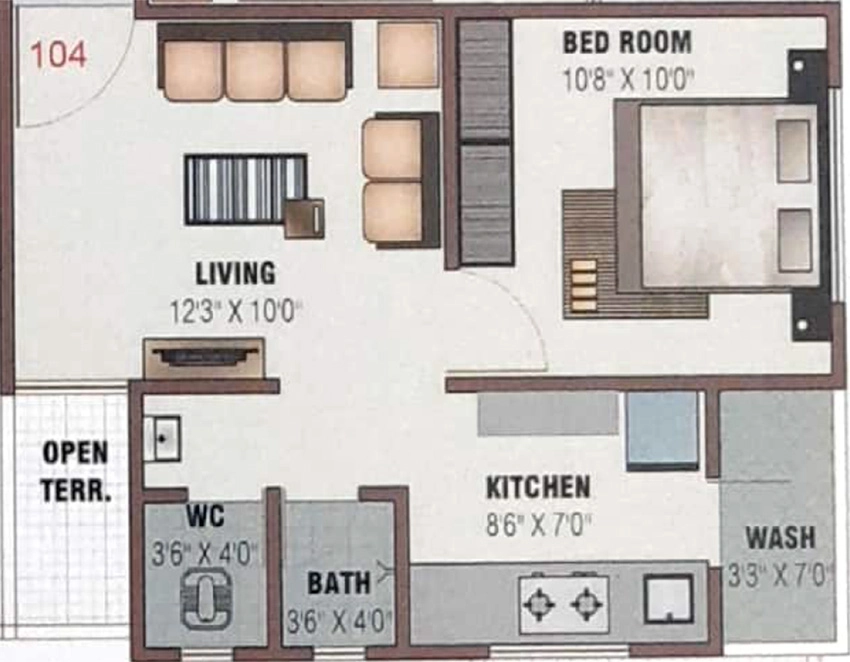 1 BHK Flat in Shreehari Parisar in Chandlodiya, Ahmedabad - Image 909297