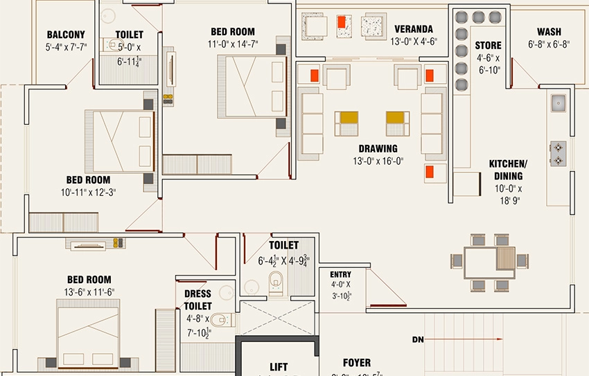 3 BHK Flat in Shreeji RV Heights in Acher, Ahmedabad - Image 909299