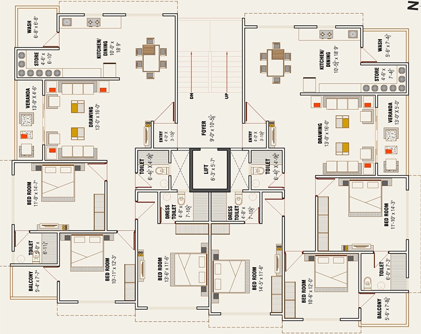 Floor Plan of Shreeji RV Heights in Acher, Ahmedabad - Image 382903