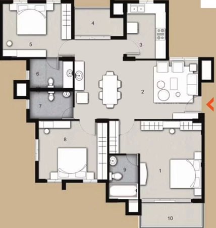 3 BHK Flat in Aryan Tamarind Terraces in Patia, Bhubaneswar - Image 909508