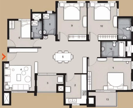 3 BHK Flat in Aryan Tamarind Terraces in Patia, Bhubaneswar - Image 909509