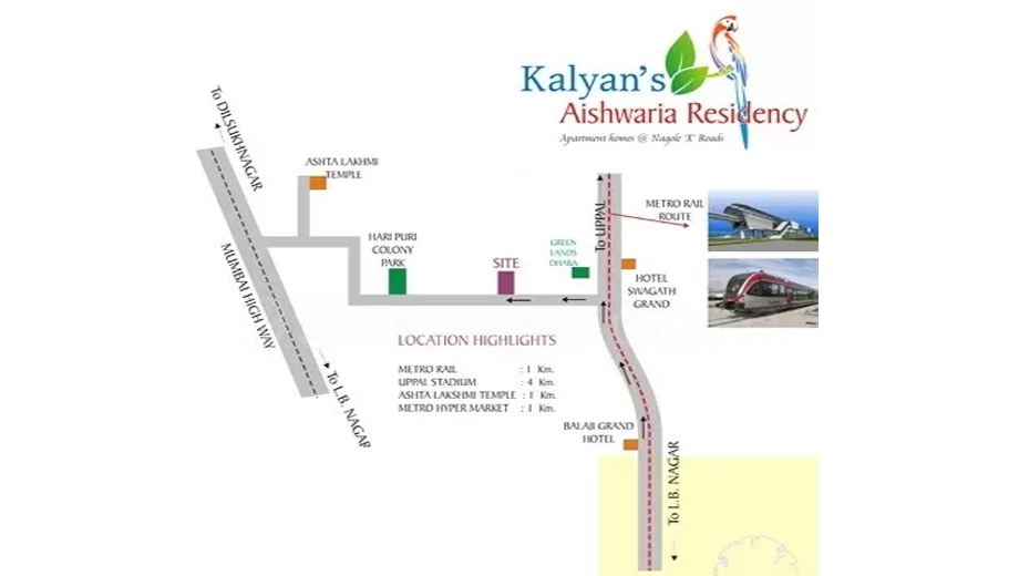 Location of Kalyans Aishwaria Residency - Image 383090