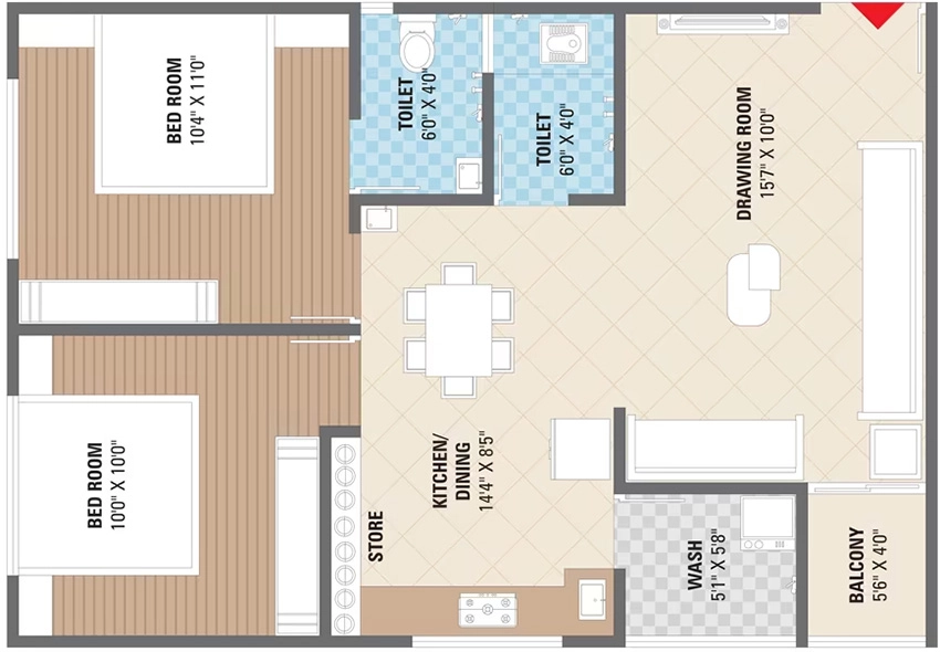 2 BHK Flat in Shreeji Shagun Heights in Nava Naroda, Ahmedabad - Image 909303