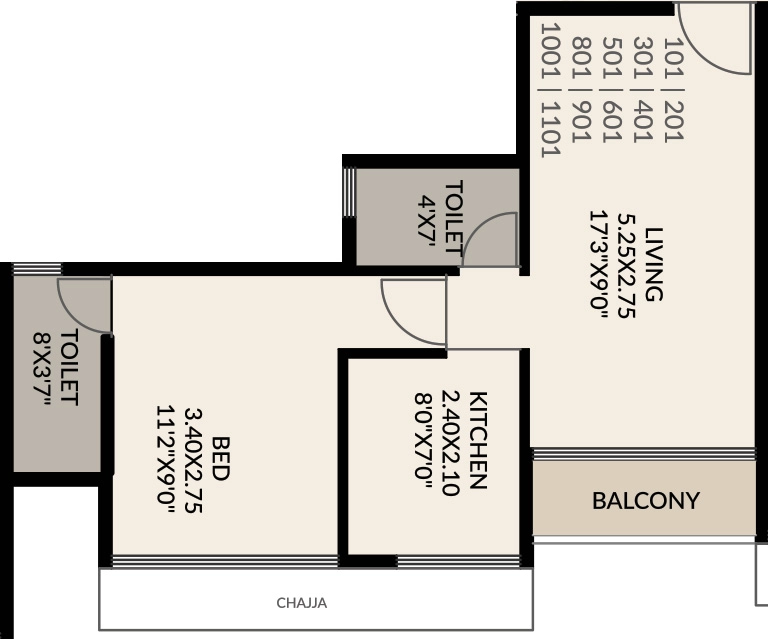 1 BHK Flat in Future Crown in Akurli, Navi Mumbai - Image 917557