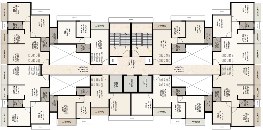 Floor Plan of Future Crown in Akurli, Navi Mumbai - Image 402011