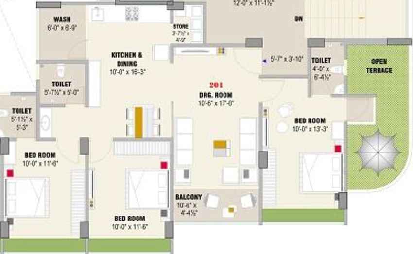 3 BHK Flat in Shreeji Sky in Lambha, Ahmedabad - Image 909310