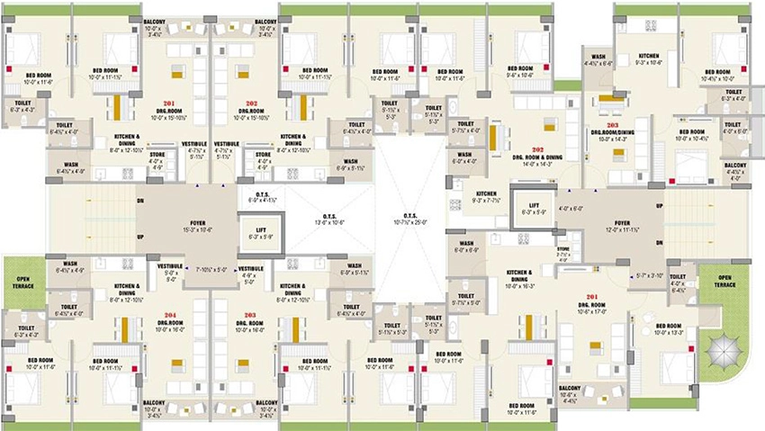 Floor Plan of Shreeji Sky in Lambha, Ahmedabad - Image 382939