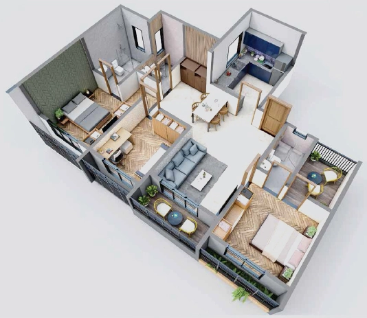 3 BHK Flat in Sai MLDC Yashwant Orchid in Nalasopara East, Palghar - Image 909776