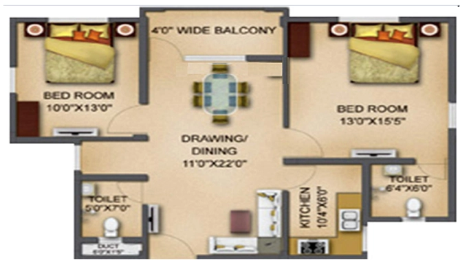 2 BHK Flat in Basera Aangan in Patia, Bhubaneswar - Image 909511