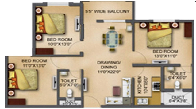 3 BHK Flat in Basera Aangan in Patia, Bhubaneswar - Image 909512
